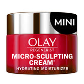 Olay Regenerist red jar closeup demonstrates firming hydration.