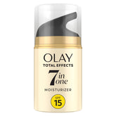 OLAY Total Effects bottle with SPF15 for daily sun protection.
