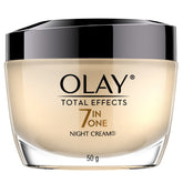 Olay Total Effects night cream bottle showing seven benefits for healthier-looking skin