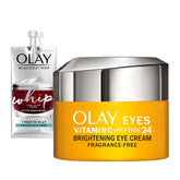 Olay Vitamin C + Peptide 24 Eye Cream jar close-up for bright under-eye skin