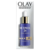 Olay Wrinkle Correction Serum bottle close-up for nighttime skincare.
