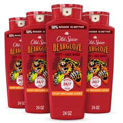 Old Spice Bearglove cleansing bottle with rich lather for a refreshing shower.