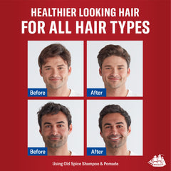 Old Spice Classic Pomade applied to damp hair for versatile styling