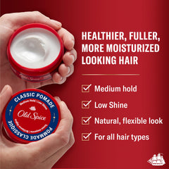 Old Spice Classic Pomade user applying product for smooth medium-hold control
