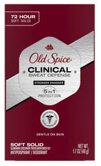 Old Spice Clinical Sweat Defense soft solid bottle offers lasting moisture and odor protection in a compact form.