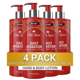 Old Spice daily hydration lotion pump bottle ready for use