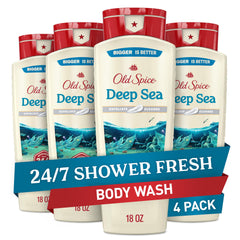 Old Spice Deep Cleanse bottle pour for quick, refreshing cleanse after workouts.