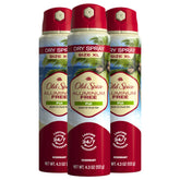 Old Spice Fiji aluminum-free dry spray bottle for long-lasting freshness.