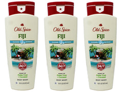 Old Spice Fresher Collection Fiji pack of three bottles for tropical freshness.