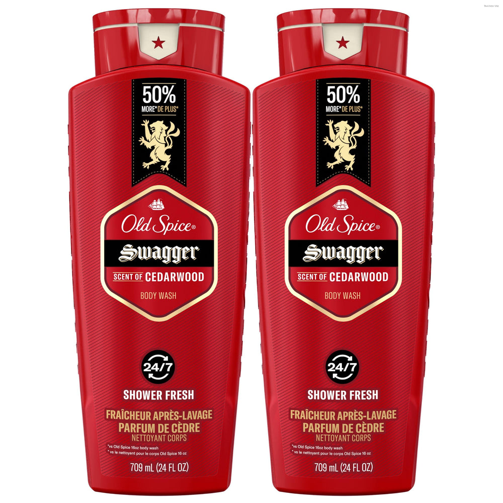 Old Spice Red Collection Swagger bottle pour for a confident morning shower