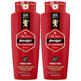 Old Spice Red Collection Swagger bottle pour for a confident morning shower