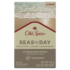 Old Spice Seas the Day bar soap pack6 multipack delivers rich lather for daily cleansing.