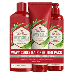 Old Spice Wavy Curly Shampoo bottle pour for refreshed scalp and hydrated curls