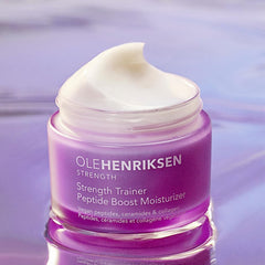Ole Henriksen Strength Trainer Peptide Boost with hyaluronic acid for instant hydration.