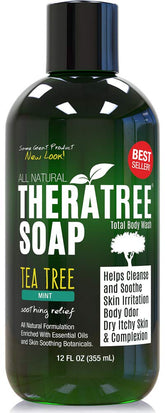 Oleavine TheraTree bottle with tea tree and neem oils for daily cleansing