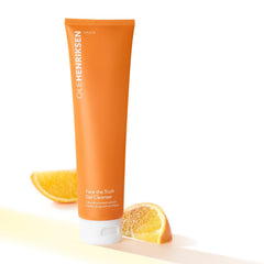 Ole Henriksen Face the Truth Gel Cleanser orange extract closeup — energizing scent for wake-up skin