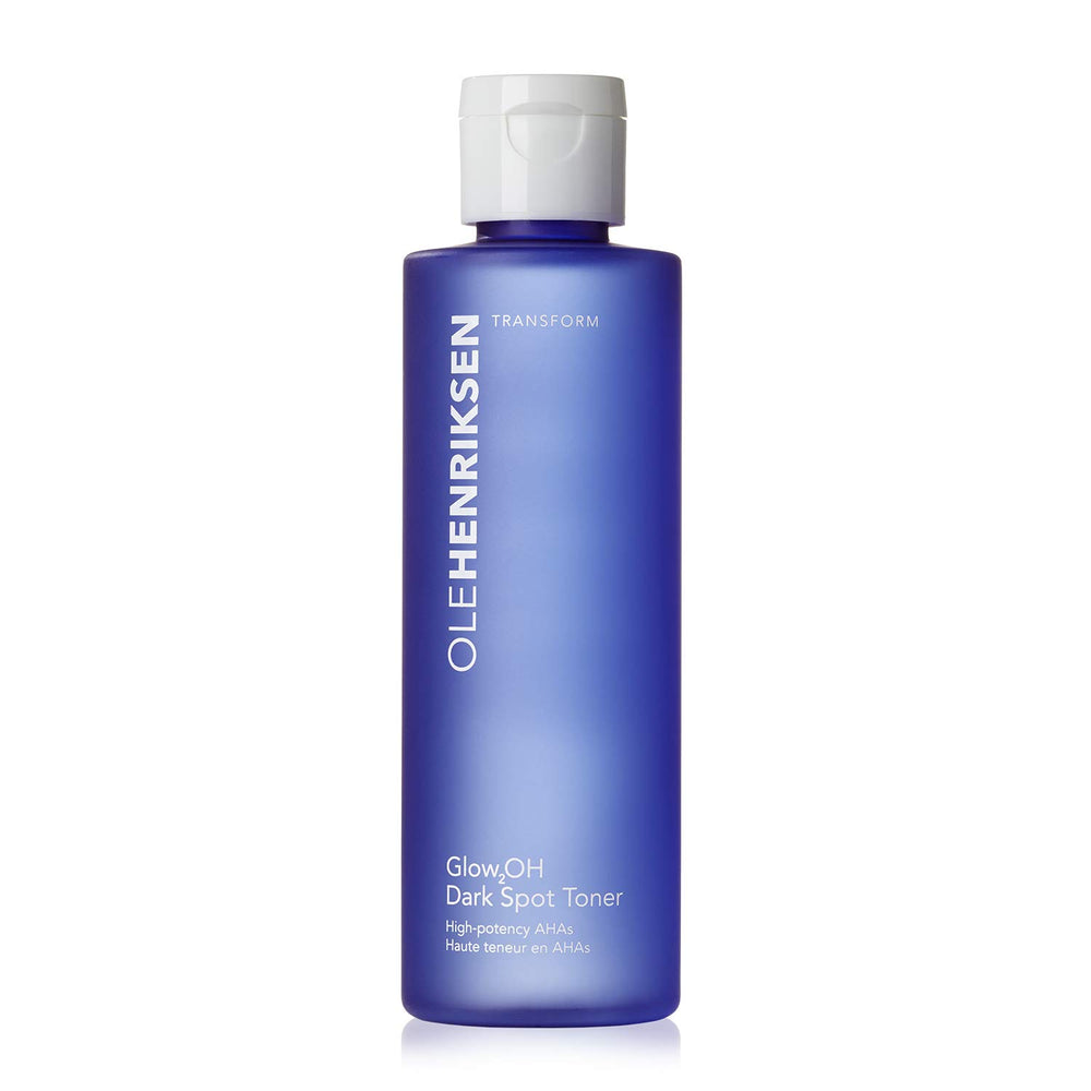 Ole Henriksen Glow2OH toner bottle highlighting brightening benefits for daily skincare routine.