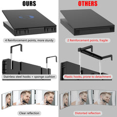 OLIBUY three-way mirror side view right for precise line-ups and detailing