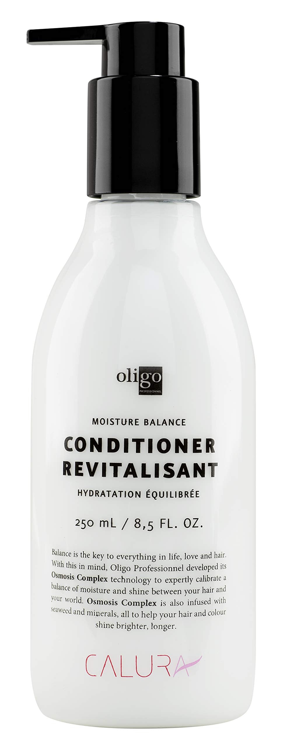 Oligo Professionnel Calura Moisture Balance conditioner bottle ready for detangling and shine.