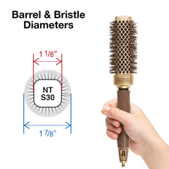 Olivia Garden NT-S30 ergonomic handle side view for comfortable styling sessions.
