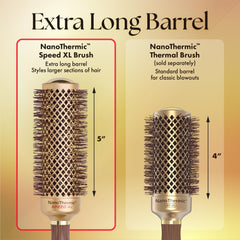 Olivia Garden round thermal brush in action delivering fast blow-dry and volume.