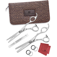 Olivia Garden SilkCut shear case open showing professional toolkit for on-the-go styling