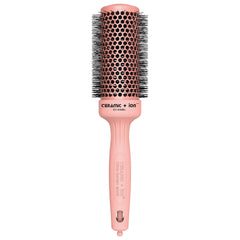 Olivia Garden Ceramic + Ion Round Brush pink with 1.75 inch barrel for quick, even blowouts.