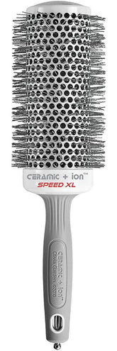 Olivia Garden Ceramic + Ion Speed XL brush with anti-static bristles for smoother hair.
