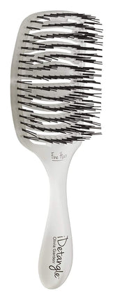 Olivia Garden iDetangle brush overview showing dual-curve head for comfortable detangling