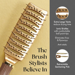 Olivia Garden NT-VTS vent brush vented design promotes faster drying and airflow.
