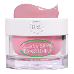 OLIVIAUMMA Glass Skin Tanghulu Fig Pudding Cream jar close-up showing pudding texture for deep hydration