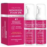 OLIVITA minoxidil foam bottle close-up for daily use and easy scalp application.