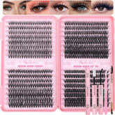 OLLAVO Lash Clusters Kit with 640pcs, 9-16mm range for customizable, natural-looking lashes