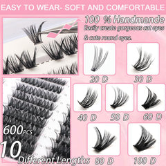 OLLAVO Lash Clusters Kit lengths 9-18mm for versatile styling