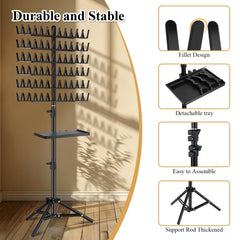 OLMRJKD braiding rack with removable tray keeps tools within easy reach.