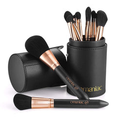 OMANIAC makeup brush set front packaging showing complete professional toolkit for daily use