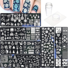 OMDBAGD snowflake stamping plate for quick holiday nail art