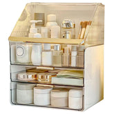 Omeily large makeup organizer front view shows clear visibility for quick selection