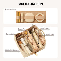 Omeily Travel Makeup Bag zipper closure secures contents during transit