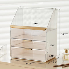 Omeily vanity organizer three layer design keeps cosmetics organized and accessible