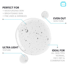 OMIC natural formula brightening serum label emphasizes gentle, skin-friendly ingredients for all skin types