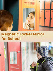 OMIRO Magnetic Locker Mirror four strong magnets secure attachment to metal surfaces.