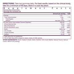 OMI WELLBEAUTY Hair Growth Gummies ingredients list highlights peptide-based follicle vitality.