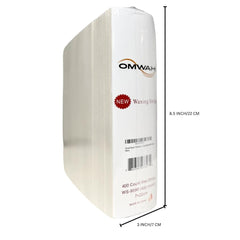 OMWAH waxing strips in action on leg for smooth results