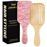Omzjsvyq bamboo hair brush front view for gentle detangling.