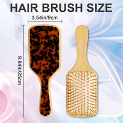 Omzjsvyq bamboo hair brush back with acetate detail for stylish grooming.