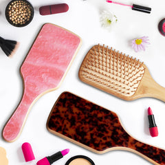 Omzjsvyq bamboo brush wooden bristles massage scalp gently.