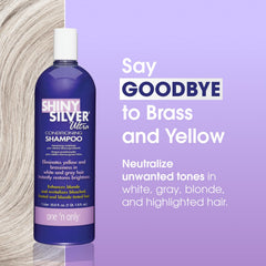 One 'N Only Shiny Silver Purple Shampoo foam-lather showing cleansing and color correction action.