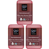 One With Nature Dead Sea Salt Sandalwood Soap bar pack for purifying mineral-rich cleanse