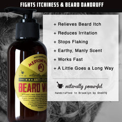 OneDTQ Medicine Man's Itchy Beard Wash foamy lather demonstrates easy application for any beard
